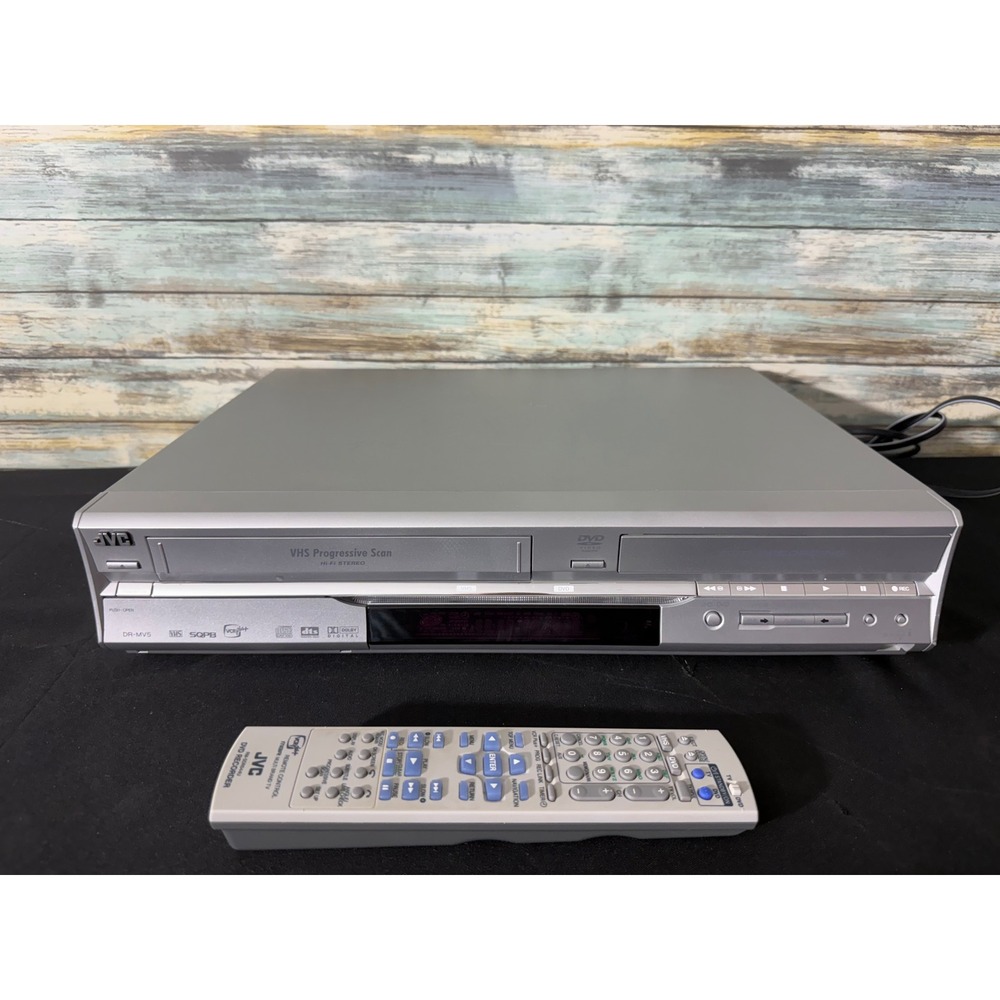 JVC DR-MV5SU DVD Recorder VHS VCR Combo EUC One-Touch Dubbing Remote TESTED